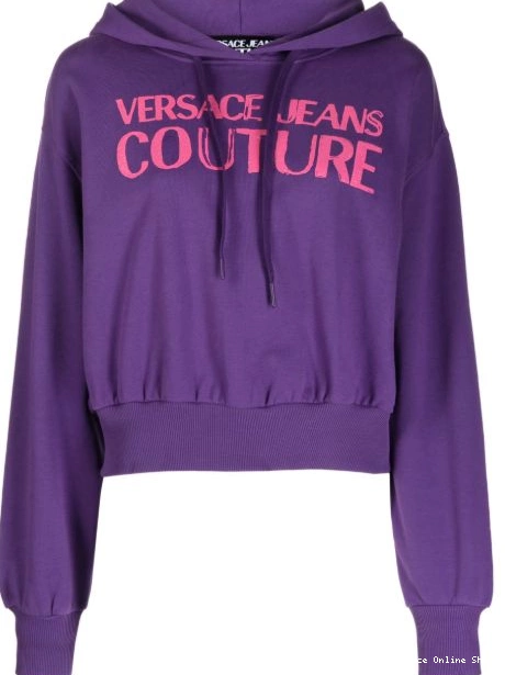 Affordable Couture Women cotton Jeans logo-print cropped Versace hoodie 0424